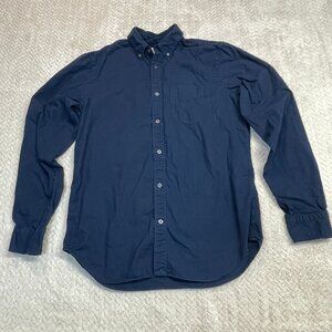 GAP Navy Chambray Long Sleeve Button Down Classic Casual Shirt Men Size Medium